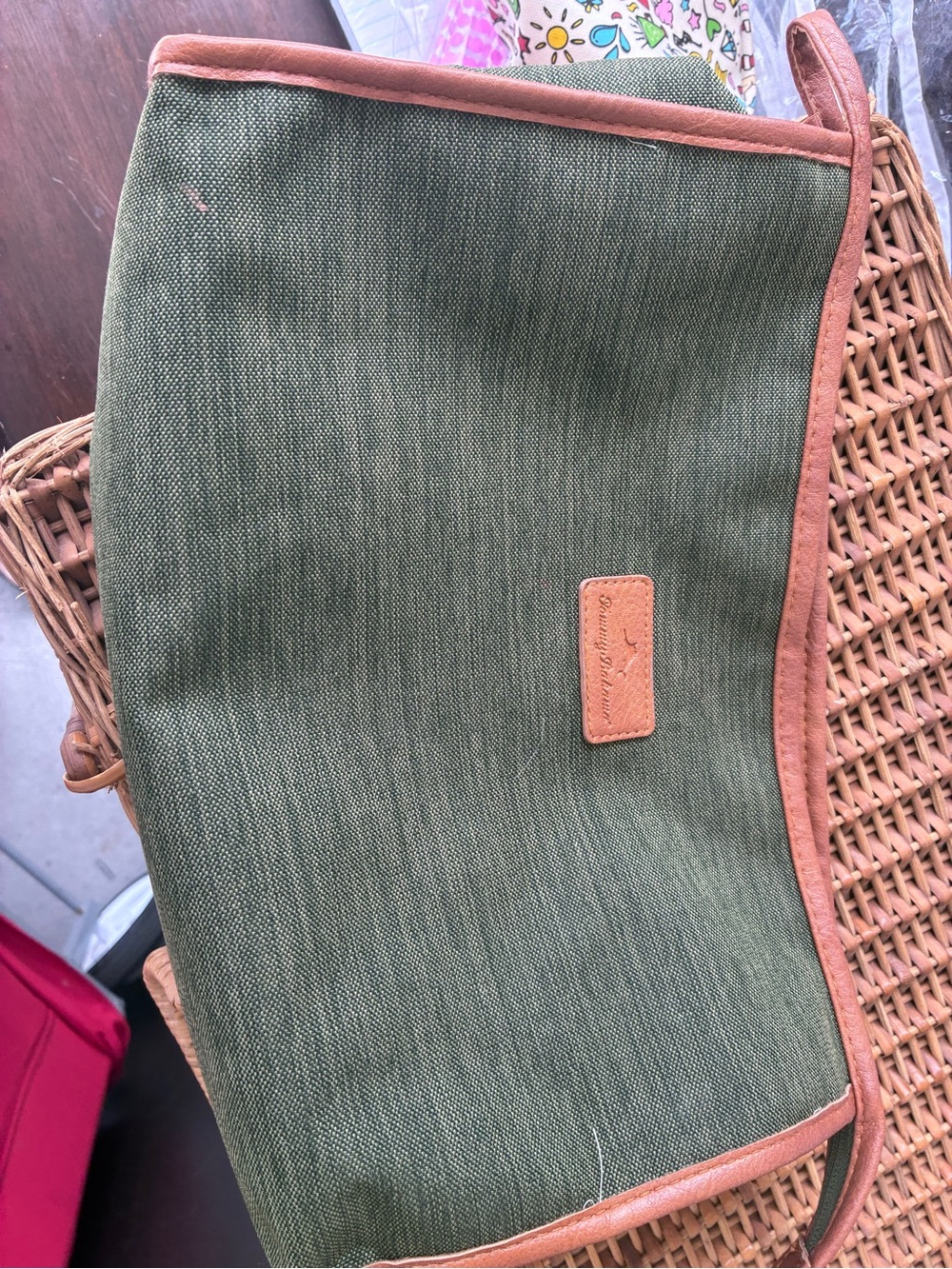 Tommy Bahama Olive and Tan Toiletry Bag
